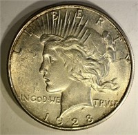 1928-S PEACE DOLLAR, CH BU