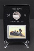AMERICA'S GREAT TRAINS COMMERATIVE SILVER COIN