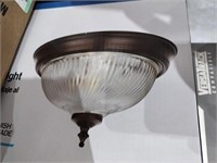 Project Source 2-light 13-in Bronze Flush Mount