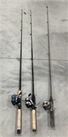 3-Fishing poles w/ reels