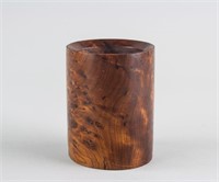 Chinese Burl Wood Carved Brush Pot