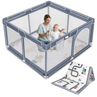 Portable Baby Play Yard for Toddler 50x50in Grey