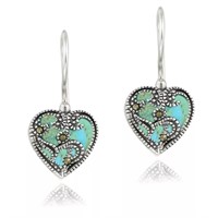 Sterling Silver Marcasite Turquoise Earrings