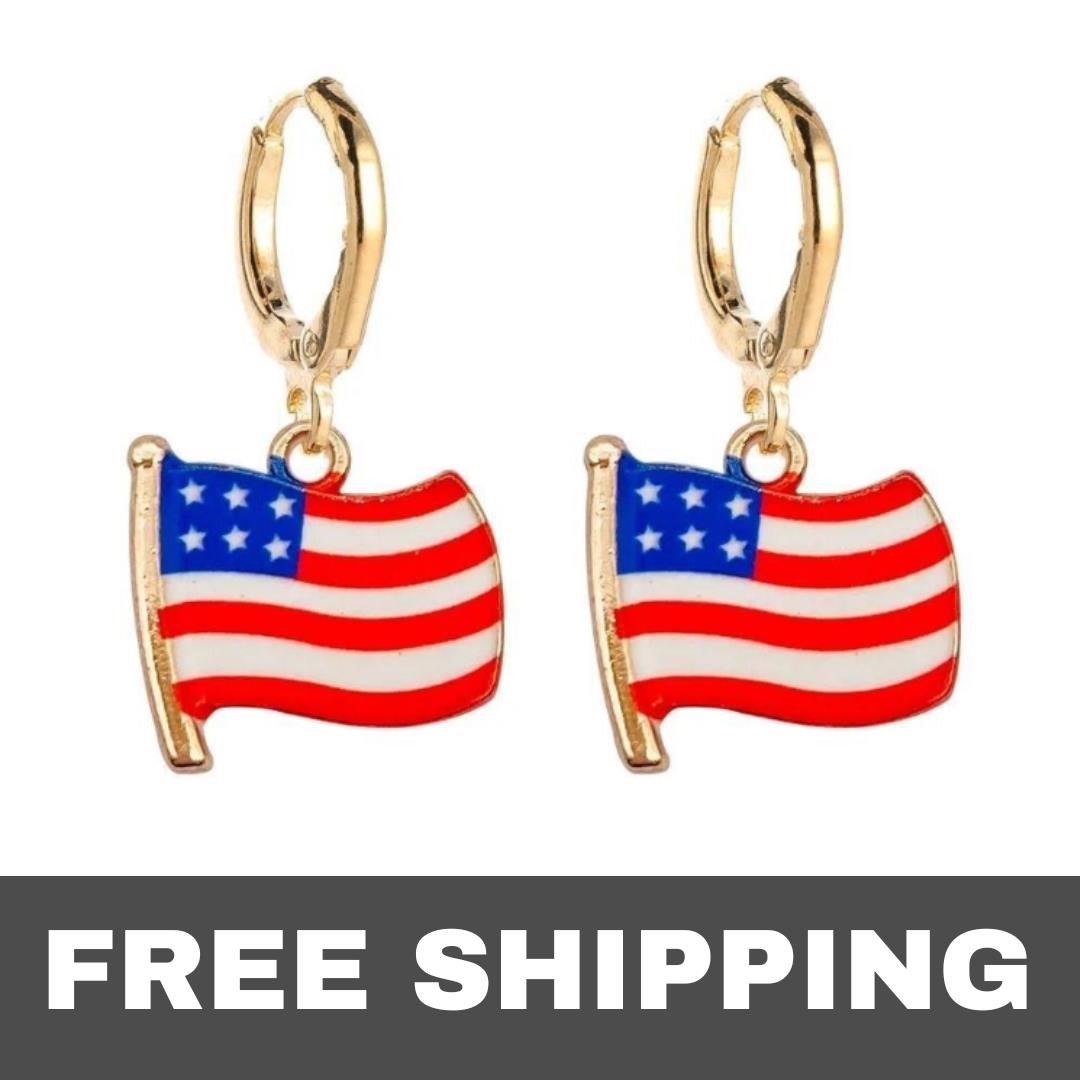 NEW Independence Day Earrings American Flag