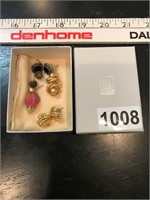 Earrings and pink pendant