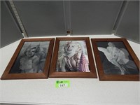 3 Framed Marilyn Monroe holograms; frames appear c