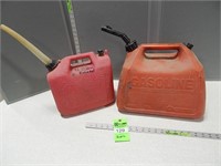 2 Plastic gas cans; 2 1/2 gallon and  5 gallon