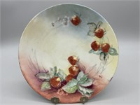 Vintage Porcelain Plate with Cherries, Marked