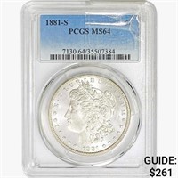 1881-S Morgan Silver Dollar PCGS MS64