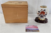 Fitz and Floyd Vase w/Nice Wooden Box