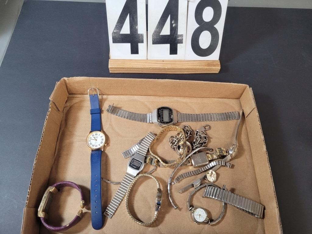 Flat Of Watches Includes Blue Guess Watch