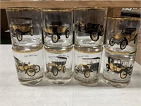 Eight Different Antique Car Glass Jiggers