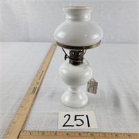 White Milk Glass Oil Lamp