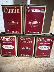Shillings Spice Tins (5)