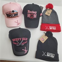 Hockey Ball Caps/Toques x5