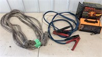Battery Charger, Booster Cables, Tow Strap
