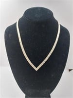 Sterling Silver V Collar Necklace, Italy