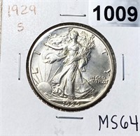 1929-S Walking Liberty Half Dollar UNCIRCULATED