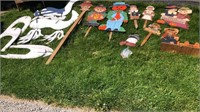 Yard cut out decorations of wood
