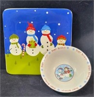 Christmas Plate & Bowl