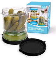 Pickle and Olives Container with Strainer