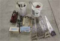 (2) Pails w/Assorted Hammers, Sockets, Sharp Paint
