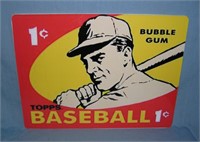 Topps baseball cards and bubble gum retro style ad