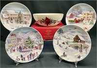 5pc Lenox Christmas Plates & Bowl
