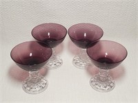 Fostoria Lady American Amethyst Champagne Glasses