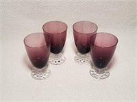 Fostoria Lady Amer. Amethyst After Dinner Glasses