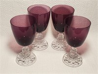 Fostoria Lady American Amethyst Stem Glasses