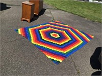 LARGE HAND MADE QUILT - COLORFUL = VERY NICE
