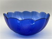 Vintage Arcoroc French Cobalt Blue Salad Bowl