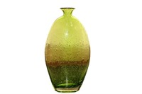 A Green Controlled Bubble Glass Vase