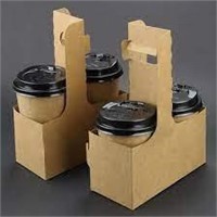 Disposable Handled Paper 2-Cup Drink Carrier 200 C