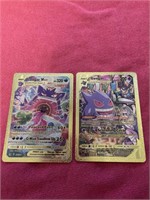 10 Pokemon / anime PVC Foil golden cards