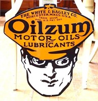 Porcelain 24in tall Oilzum Motor Oil sign
