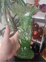 Fenton? Green Hand Vase