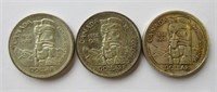 (3) 1858-1958 Canada Silver Dollar Coins