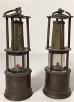 Vintage Miners Brass Oil Hanging Lanterns