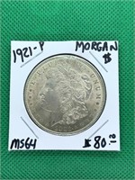 1921-P Morgan Silver Dollar MS64 High Grade