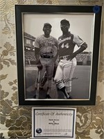 AARON/MAYS  SIGNED PHOTO 8 X 10 FRAMED