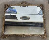 (Y) Square Wall-Mount Mirror With Ornate Frame.
