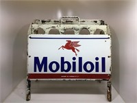 Original Mobiloil Rack & Enamel Sign