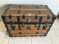 Chas T. Wilt Antique Trunk With Top Tray Length