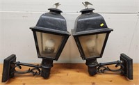 Pair Eagle Top Sconce Light Fixtures