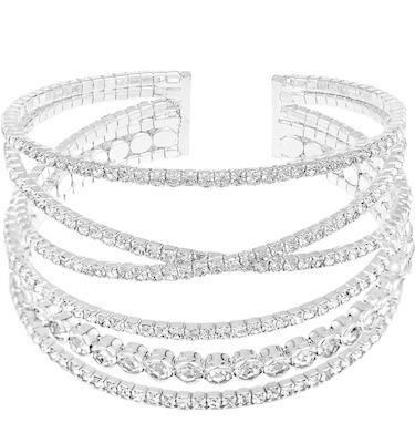 Crystal Rhinestone Cuff Bracelet For Women Girls S