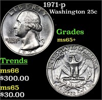 1971-p Washington Quarter 25c Grades GEM+ Unc