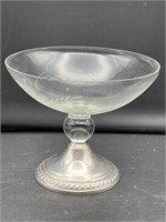 Duchin Sterling silver weighted Base etched glass