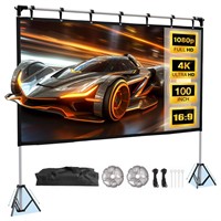 Projector Screen and Stand, HYZ 100 inch Rear Fron
